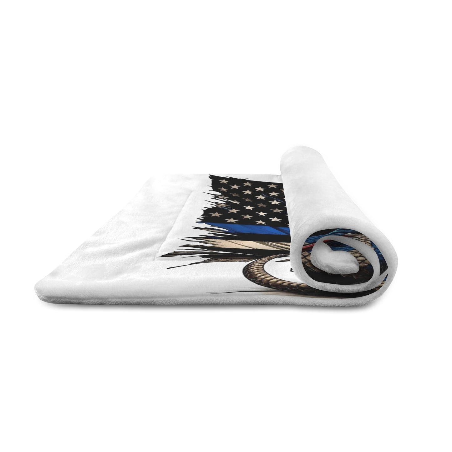 Thin Blue Line Flag Inspired Snake Pet Mat 25x18inch (Made in the USA)