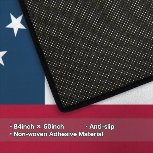 Georgia Flag Inspired 84x60 Inch Area Rug with Black Binding (Made in the USA)