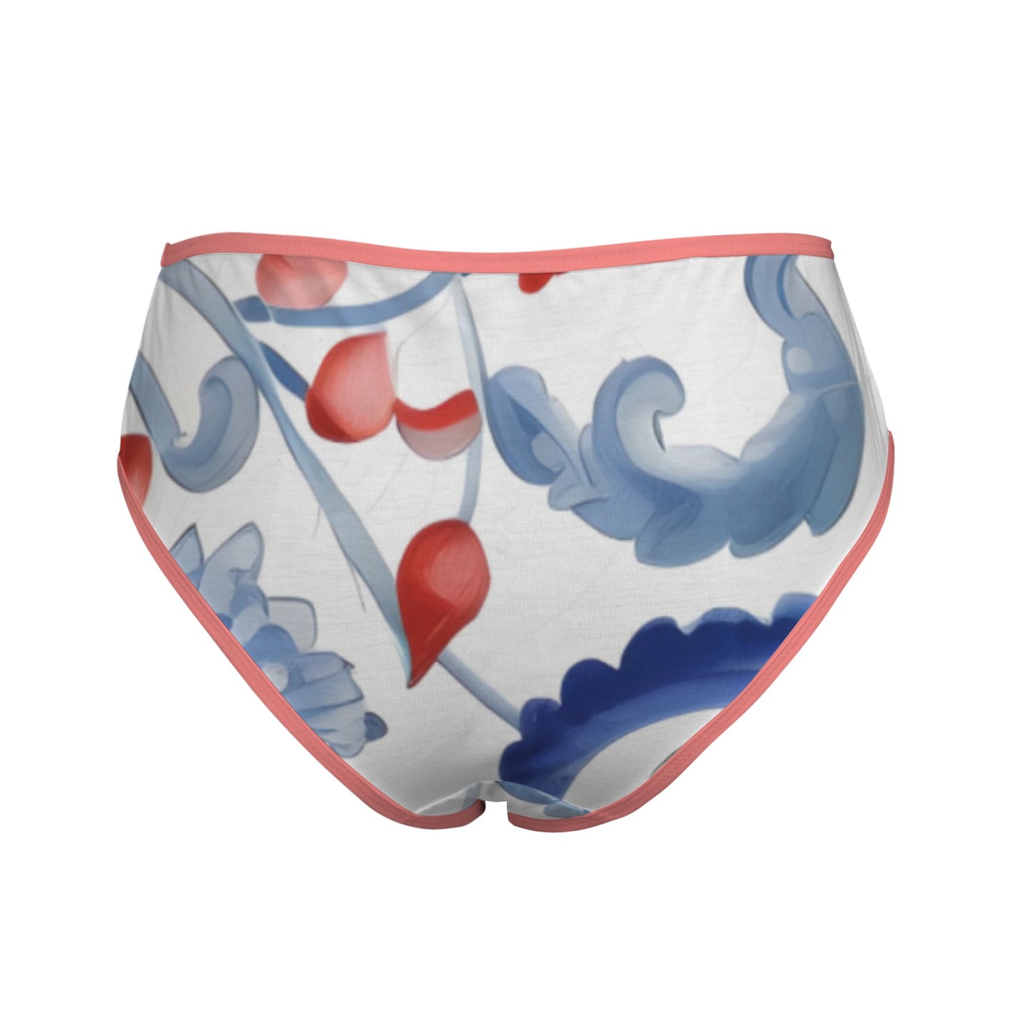 USA/American Flag Inspired Paisley/Floral Pattern Women's High Waisted Brief