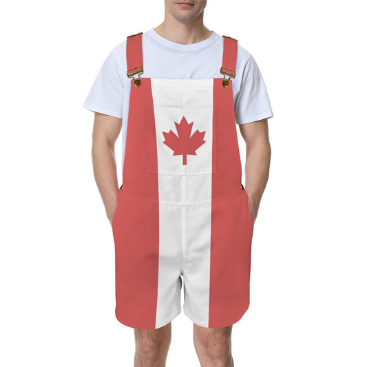 Canada Flag Inspired Unisex Suspender Jumpsuit