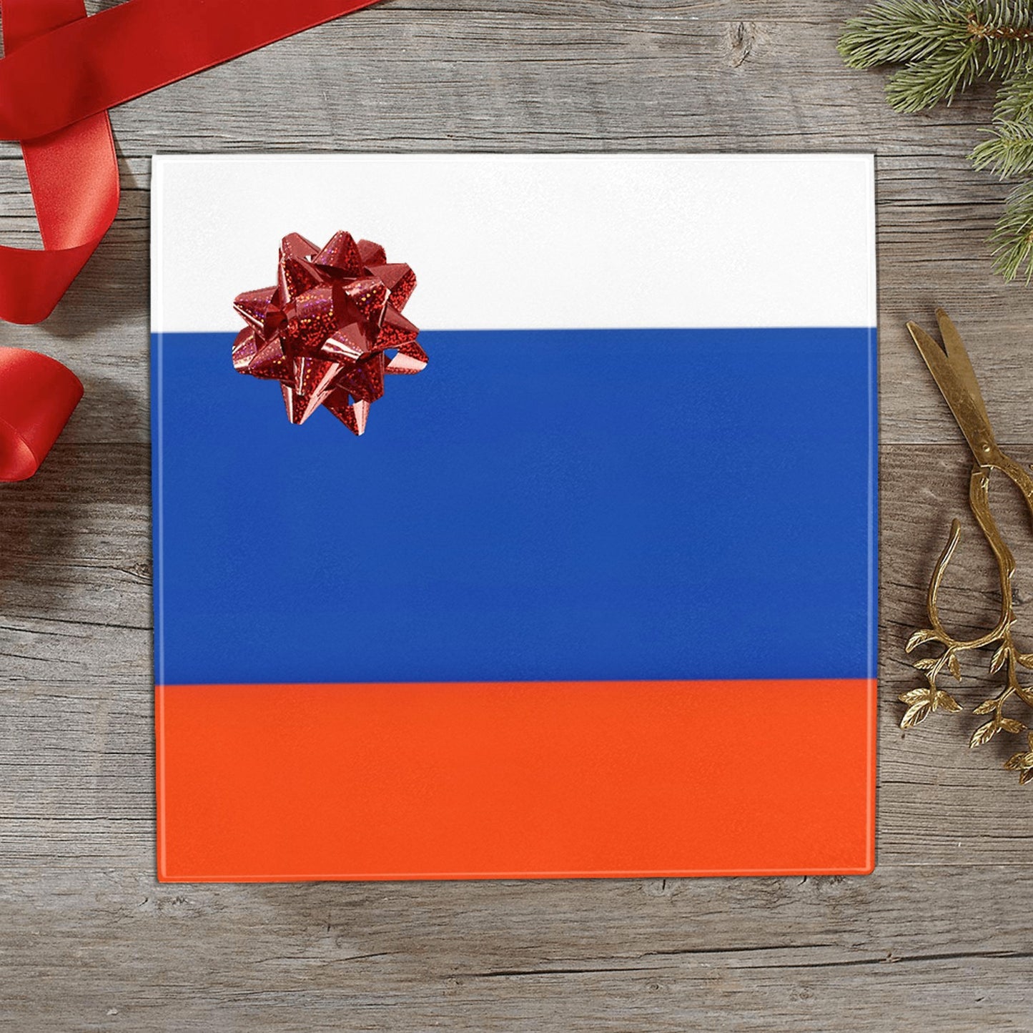 Russia Flag Inspired Custom Gift Wrapping Paper 58"x 22.5" (4 Rolls)