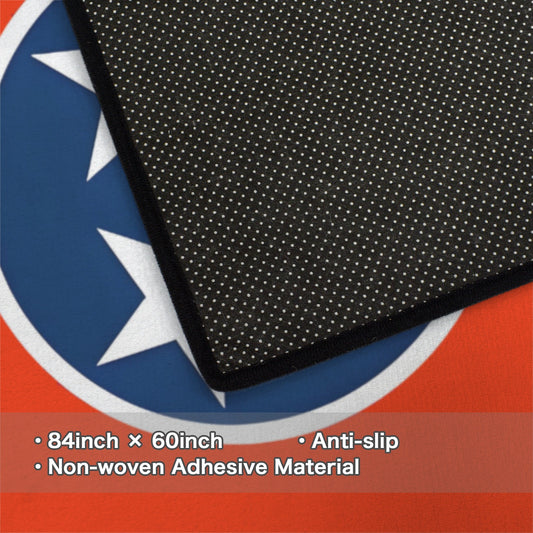 Tennessee Flag Inspired 84x60 Inch Area Rug with Black Binding (Made in the USA)