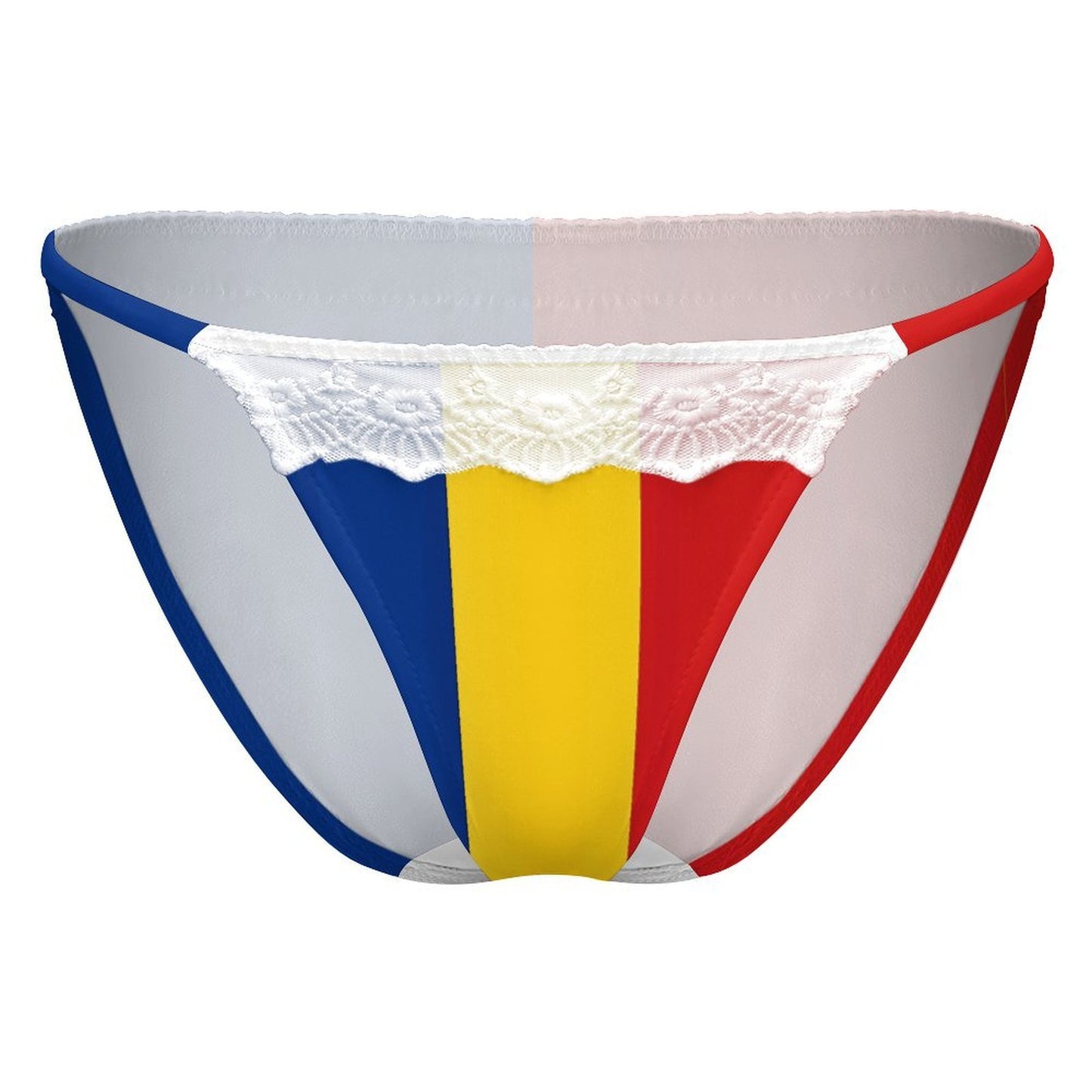 Romania Flag Design Lace Trim Underwear