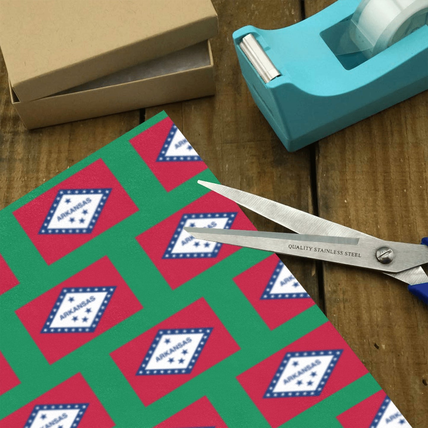 Arkansas Flag Custom Gift Wrapping Paper 58"x 22.5" (4 Rolls)