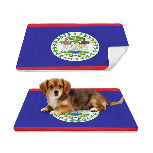 Belize Flag Inspired Pet Mat 25x18inch (Made in the USA)
