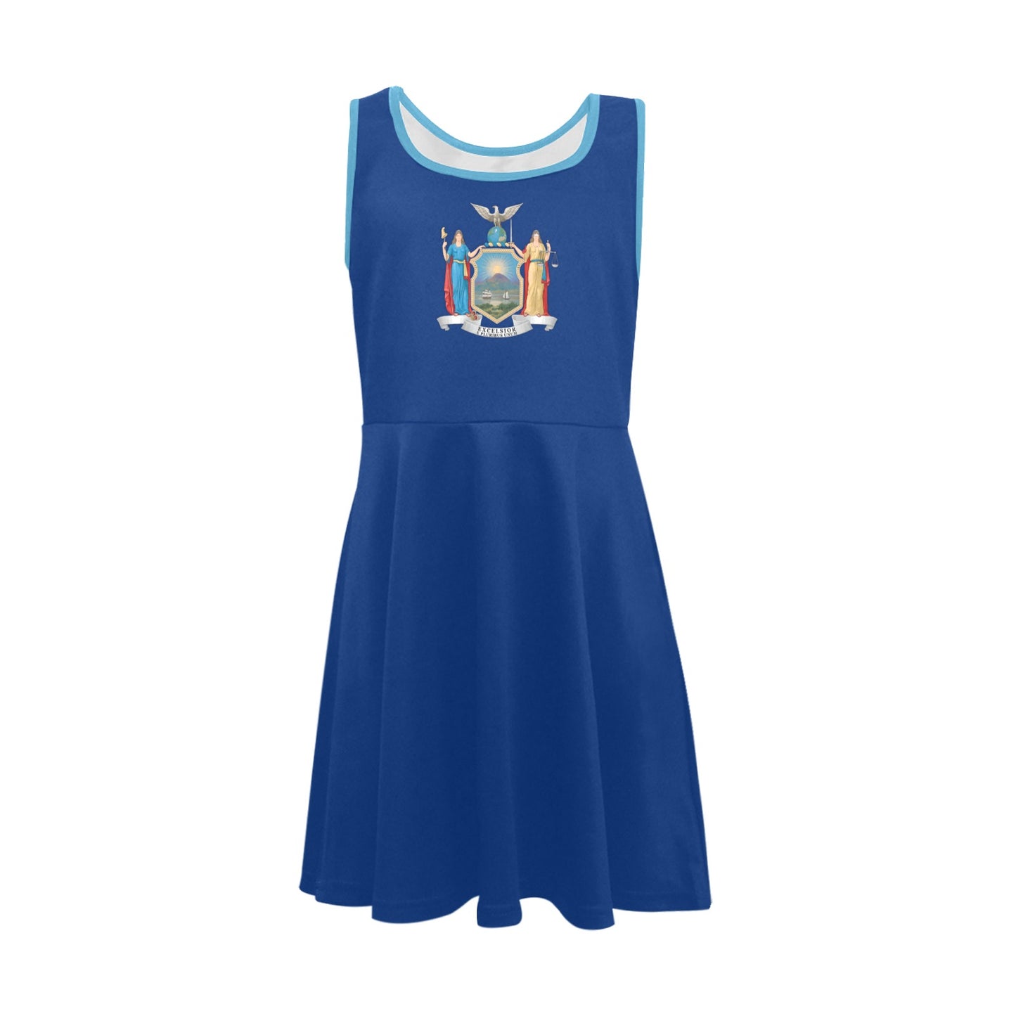 New York Flag Inspired Girls' Sleeveless Sundress | Ships from USA