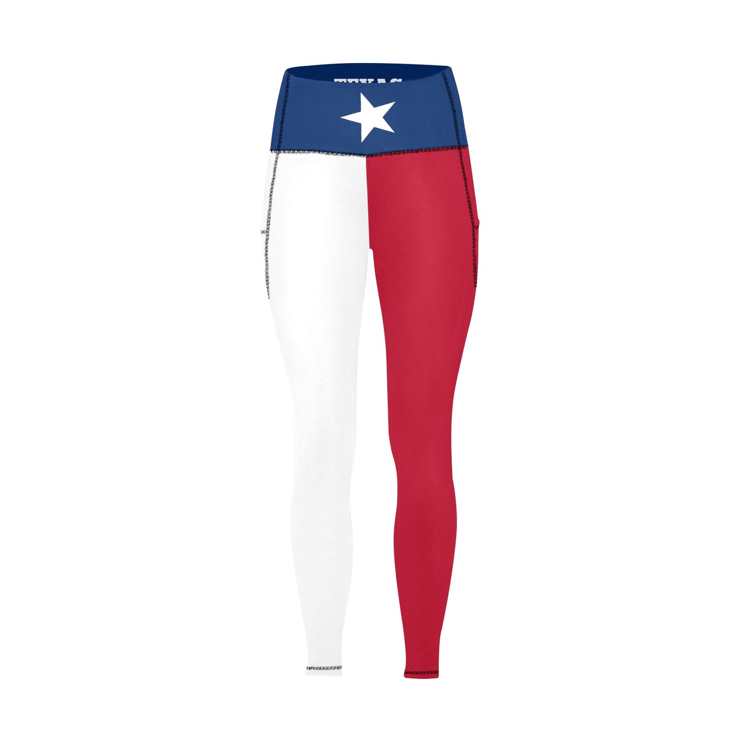 Texas Flag Inspired Women's High Waist Leggings with Pockets