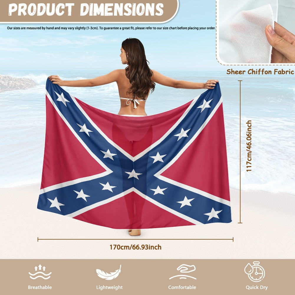 Confederate Battle Flag Inspired Bikini Cover-Up