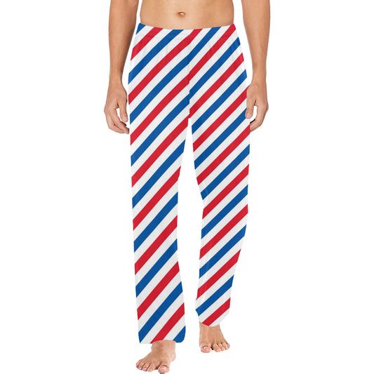 USA/American Flag Inspired Striped Pattern Men’s Pajama Trousers with Pockets (Made in the USA)