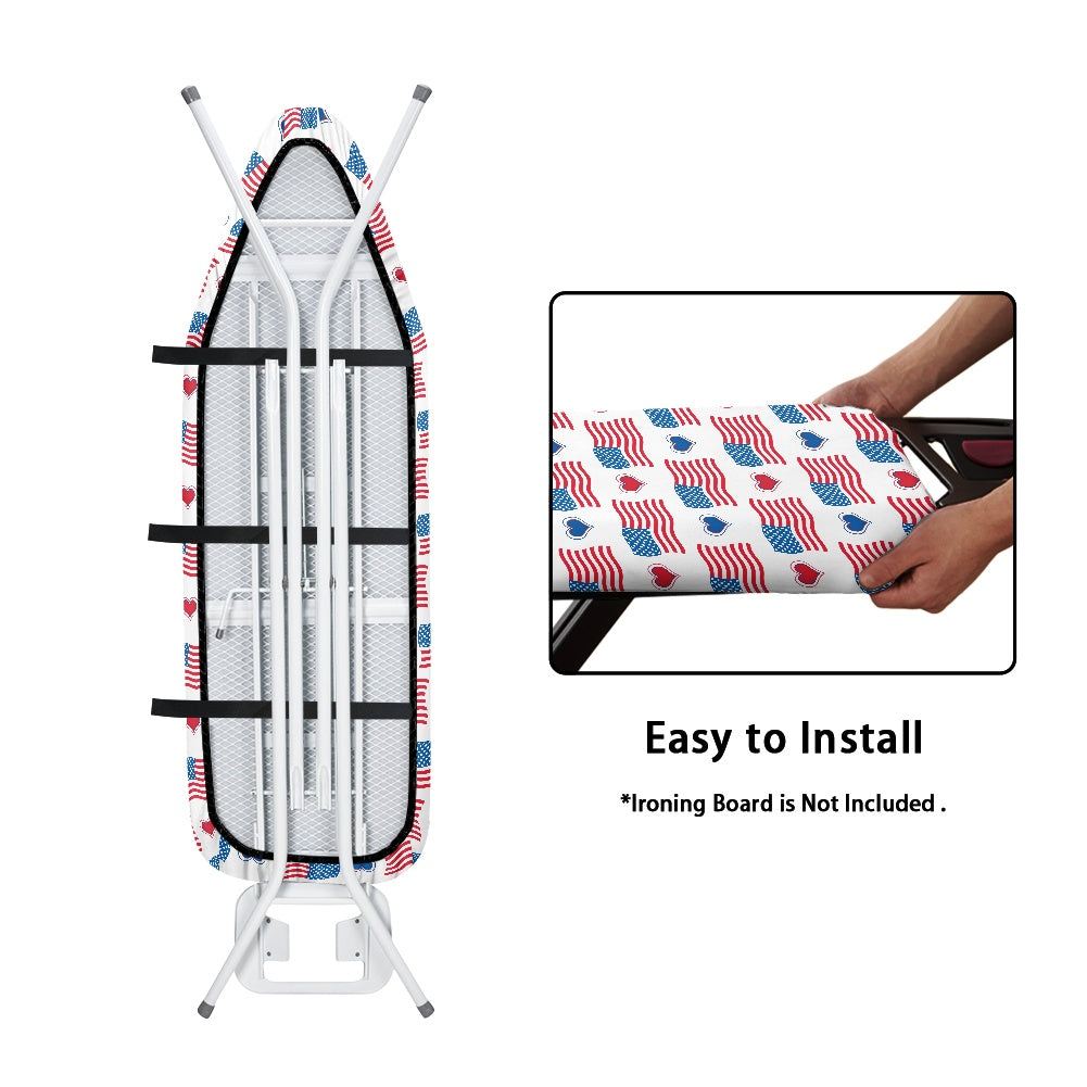 American Flag With Hearts Pattern Ironing Board Cover