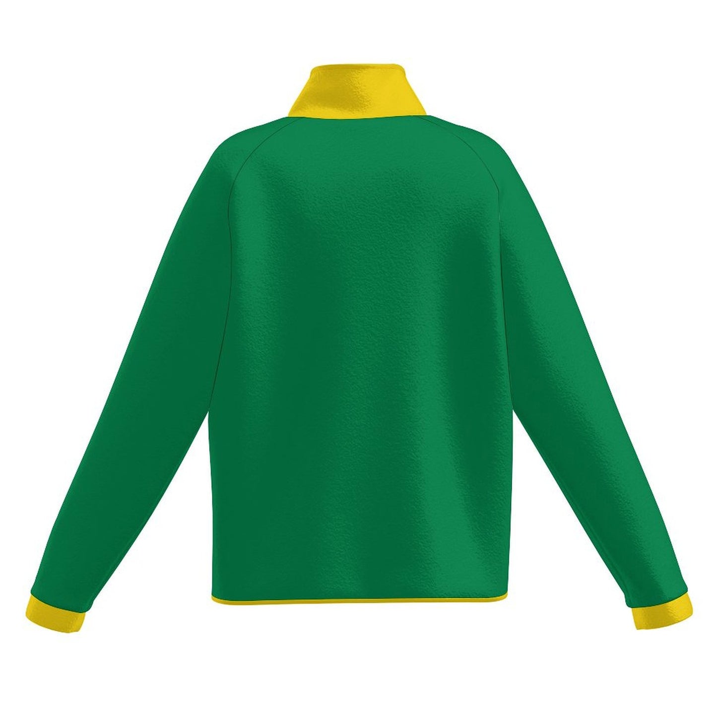 Brazil Flag Inspired Women's Stand Collar Fleece Jacket