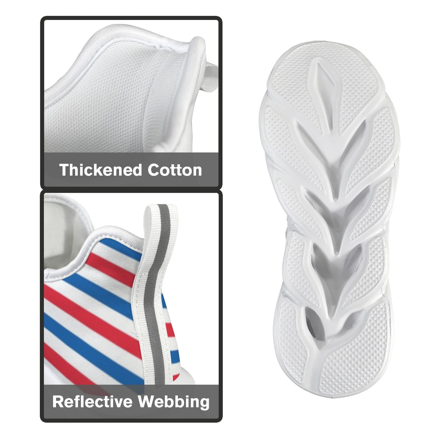USA/American Flag Inspired Striped Pattern Men's Twisted Sole Sneakers