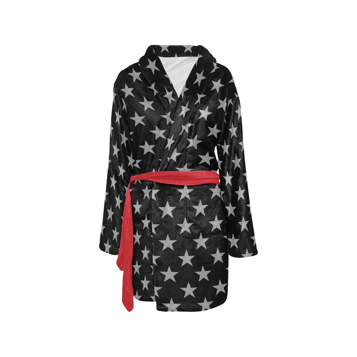 Thin Red Line Flag Inspired Women's Fleece Robe