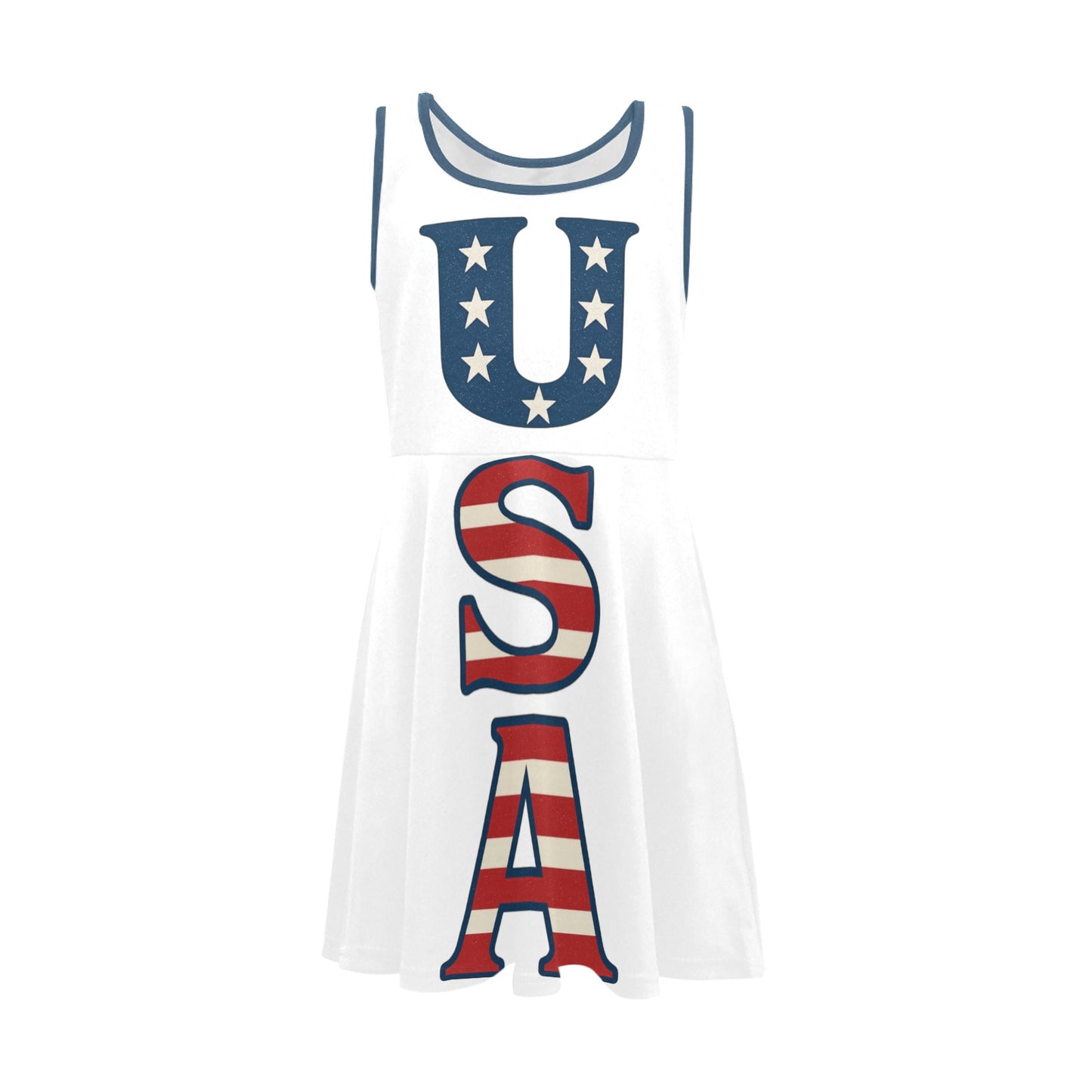USA/American Flag Inspired "USA" Girls' Sleeveless Sundress | Ships from USA