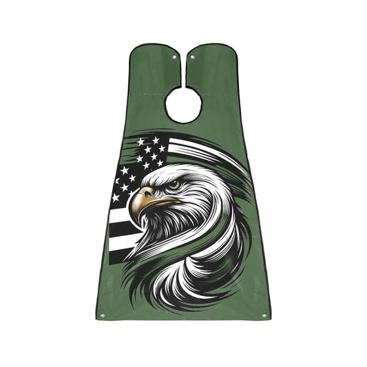 Thin Green Line Flag Eagle Beard Bib Apron for Men Shaving & Trimming