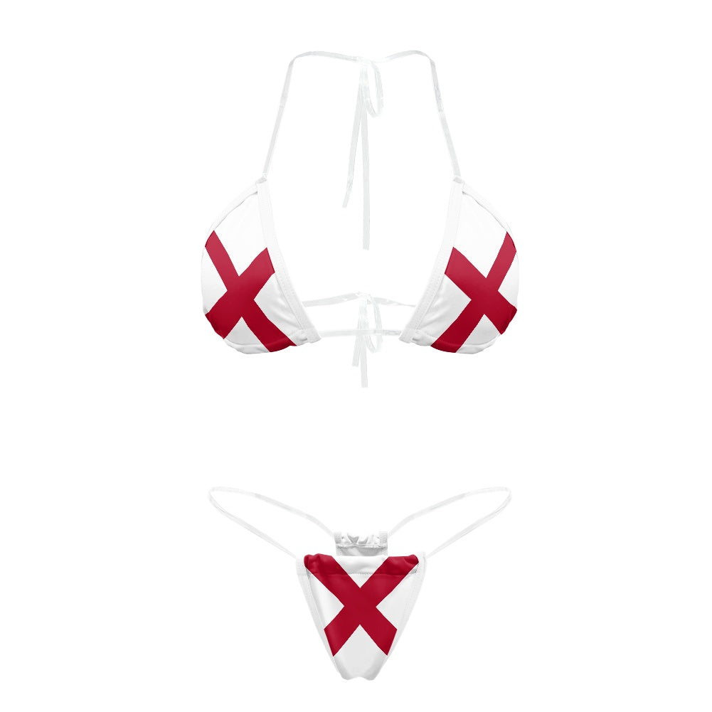 Alabama Flag Transparent String Thong Bikini