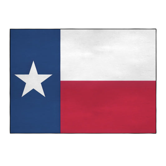 Texas Flag Inspired 84x60 Inch Area Rug with Black Binding (Made in the USA)