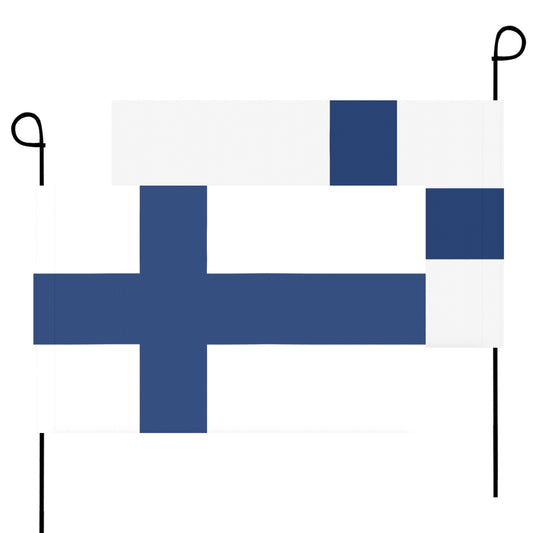 Blue cross design on white flag by Luv My Flag.
