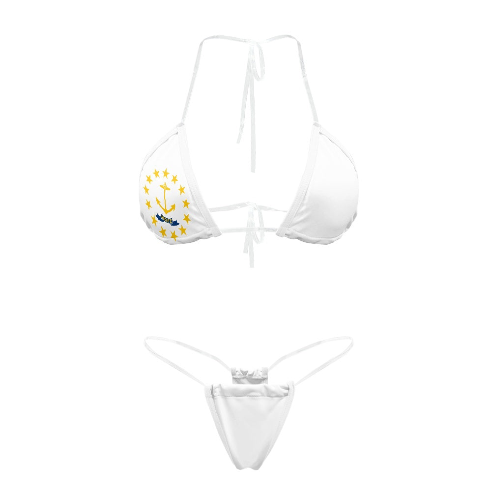 Rhode Island Flag Transparent String Thong Bikini