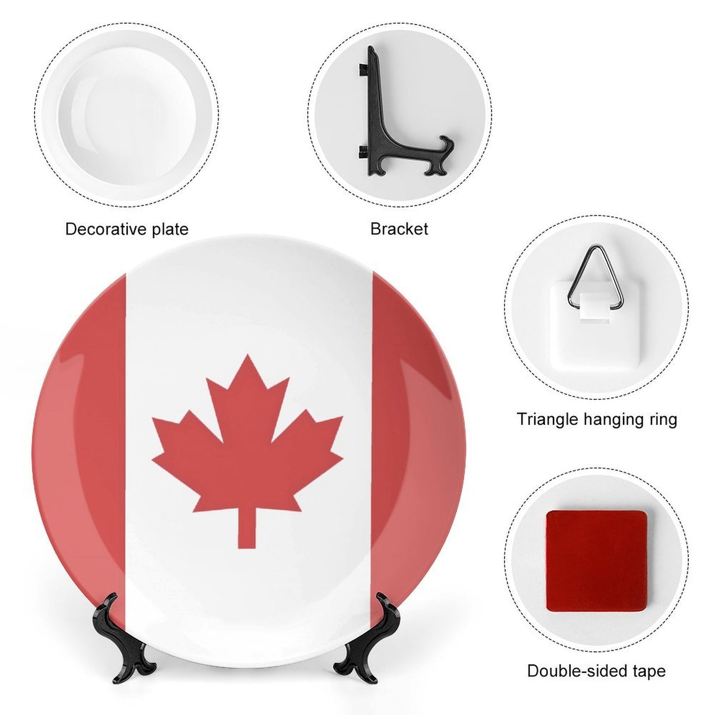 Canada Flag Inspired Bone China Decorative Plate