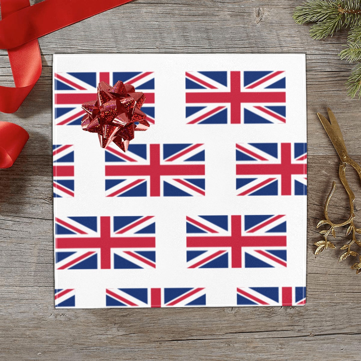 UK/Great Britain Flag Inspired Custom Gift Wrapping Paper 58"x 22.5" (4 Rolls)