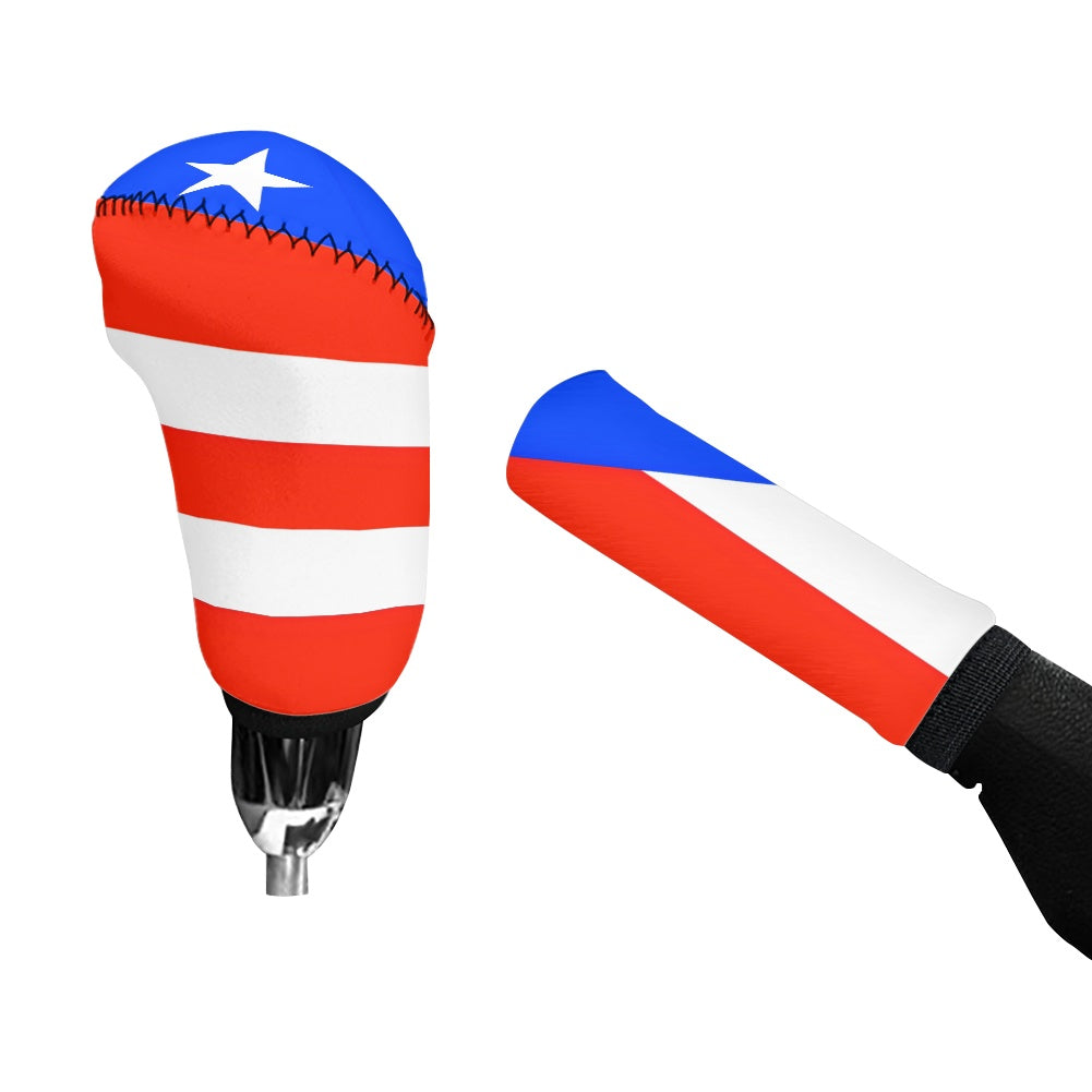 Costa Rica Flag Inspired Gear Lever Cover+Hand Brake Cover