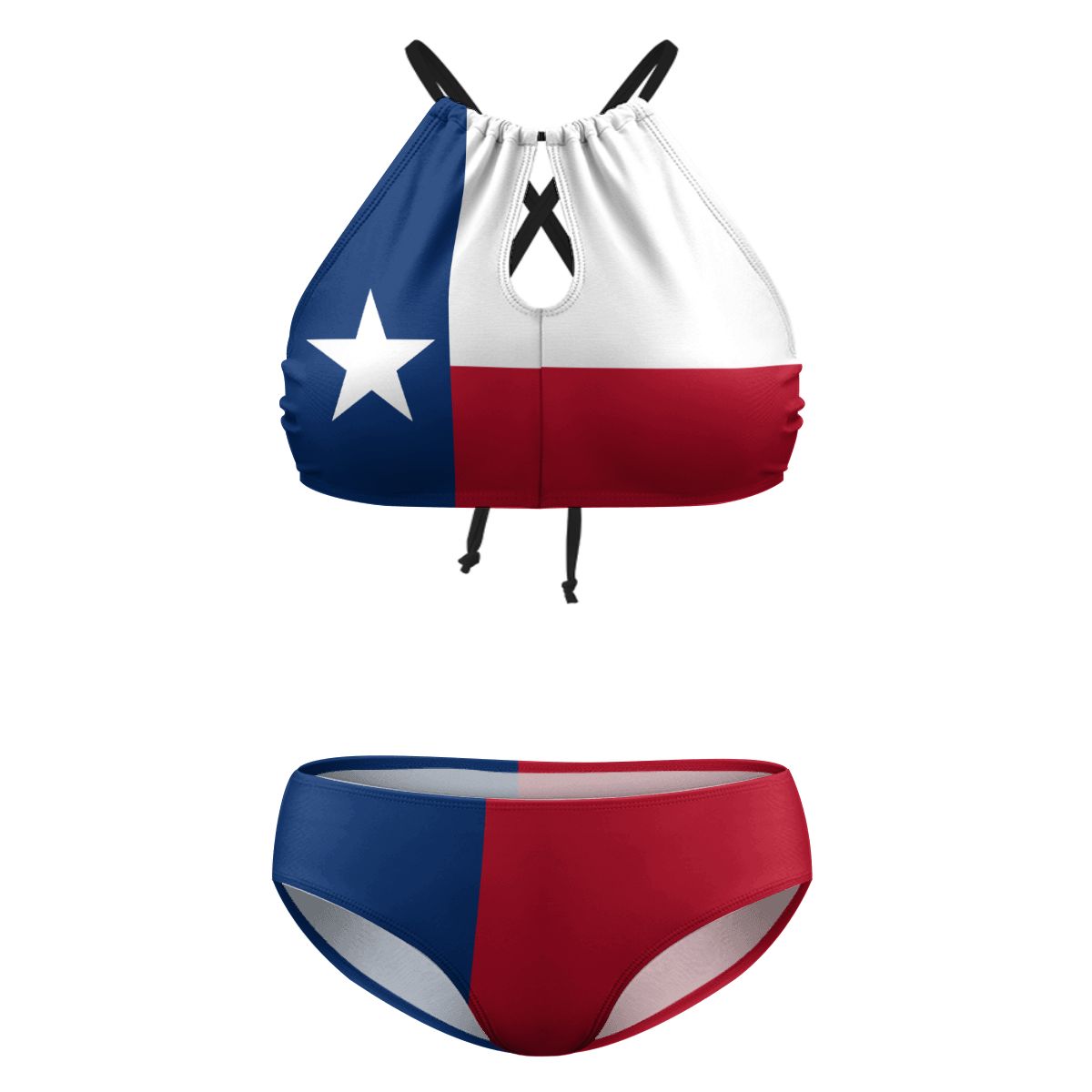 Texas Flag Inspired Plus Size High Waisted Bikini