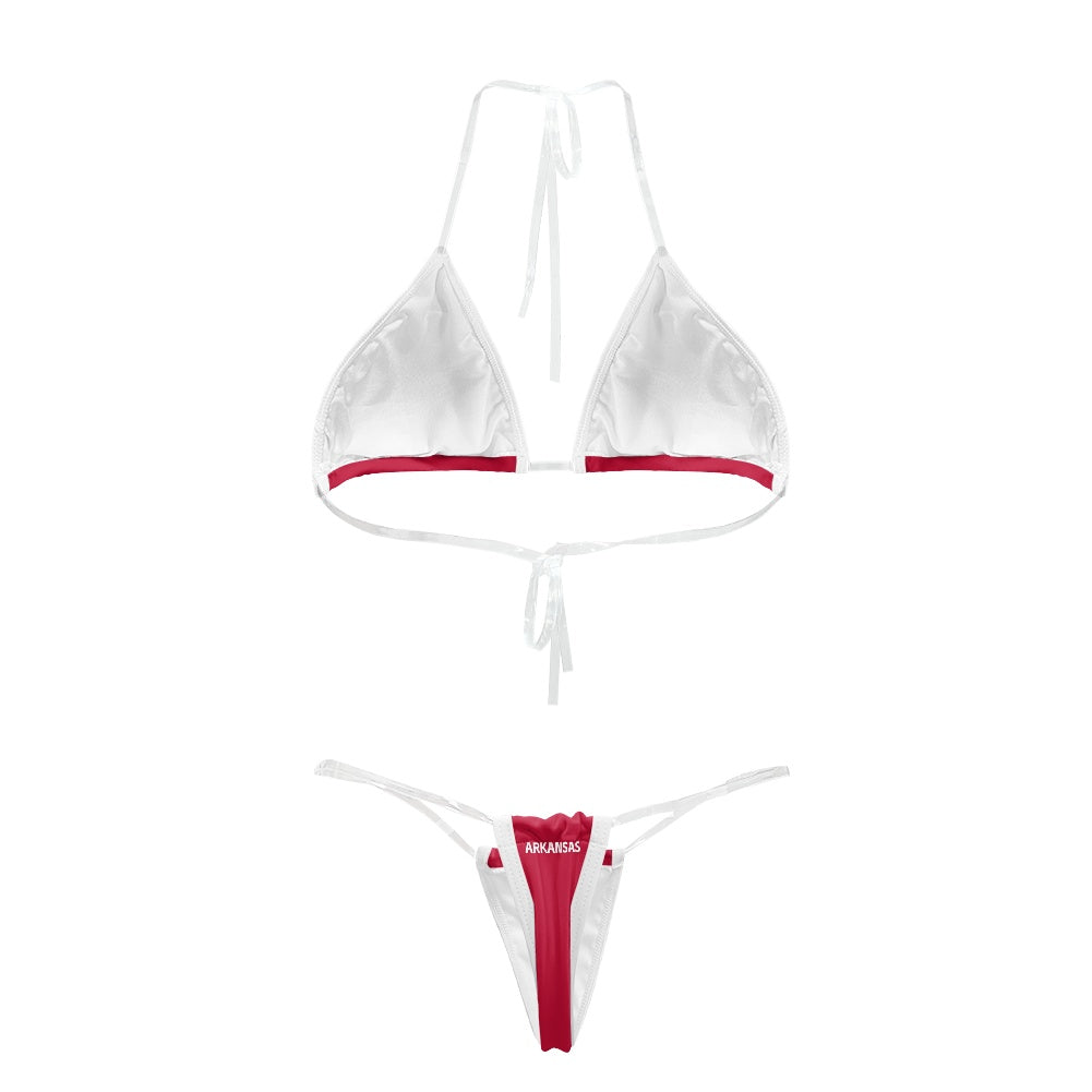 Arkansas Flag Transparent String Thong Bikini