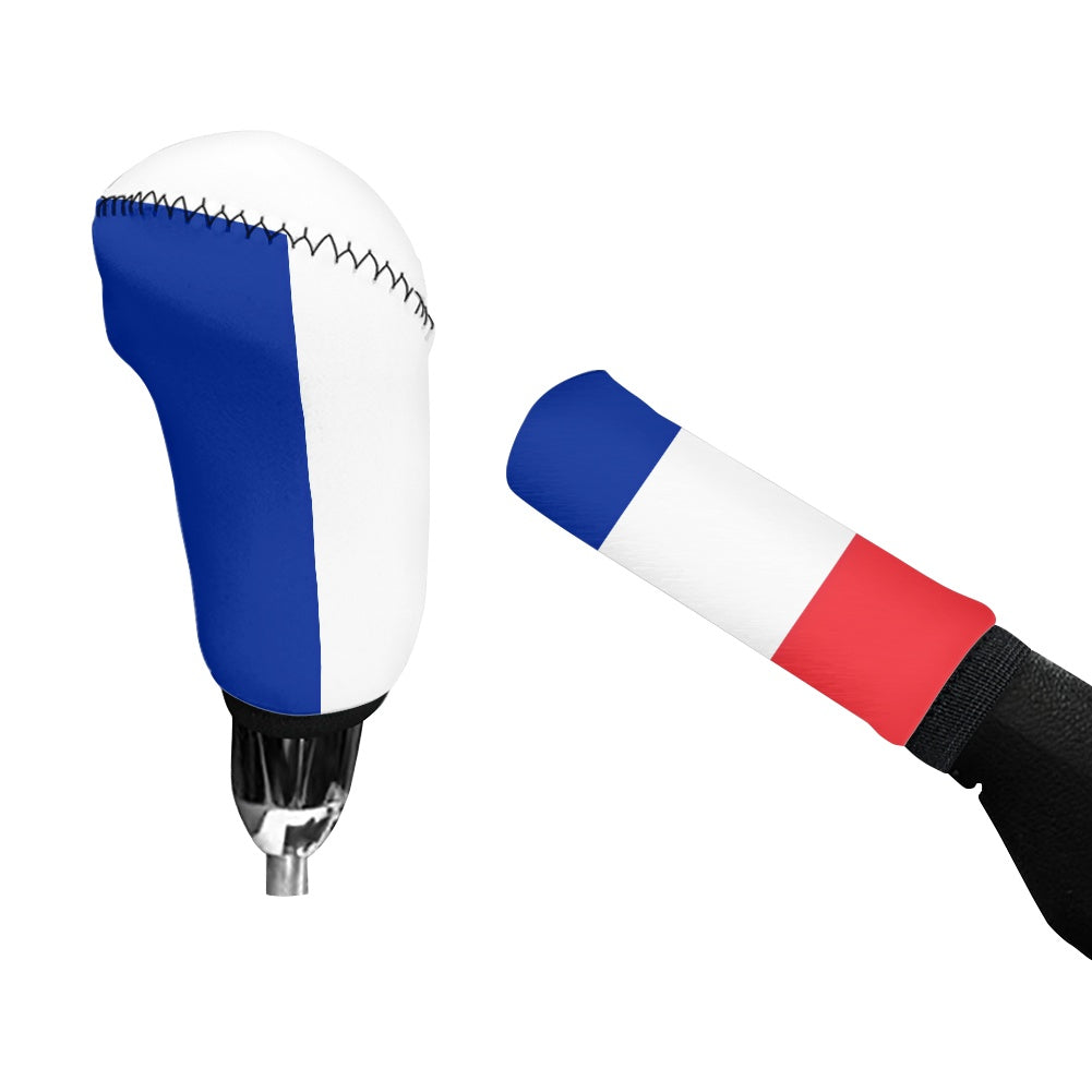France Flag Inspired Gear Lever Cover+Hand Brake Cover