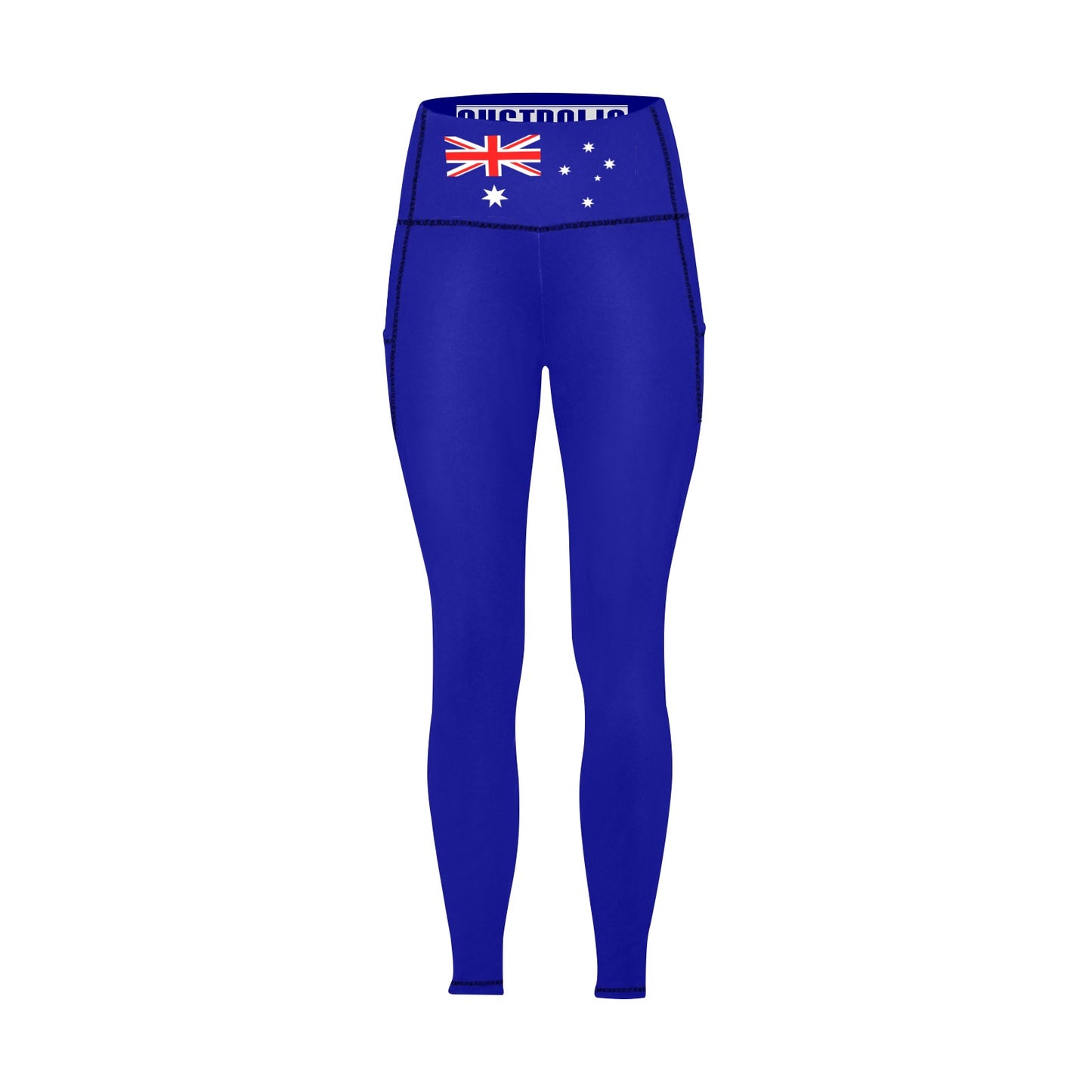 Australia Flag Inspired Women's High Waist Leggings with Pockets