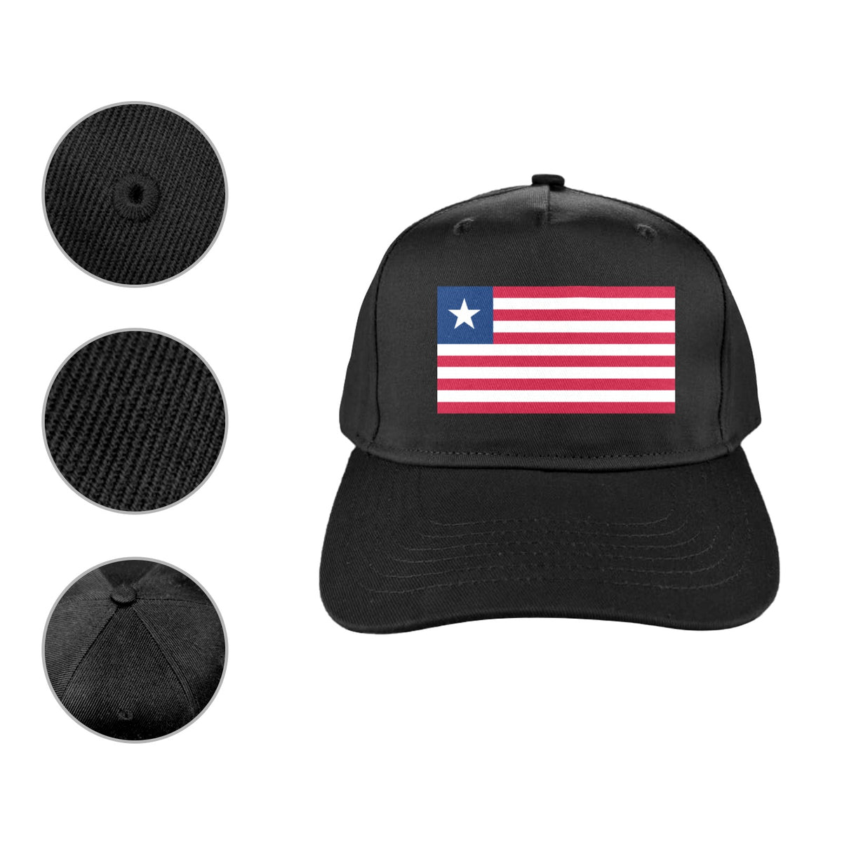 Liberia Flag Inspired Baseball Cap | Printed in the USA