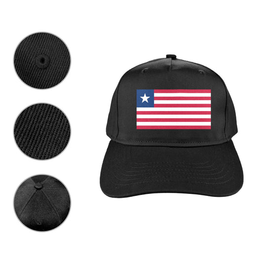 Liberia Flag Inspired Baseball Cap | Printed in the USA
