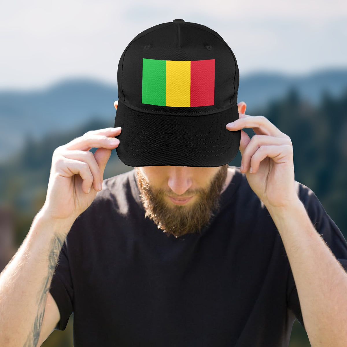 Mali Flag Inspired Baseball Cap | Printed in the  USA