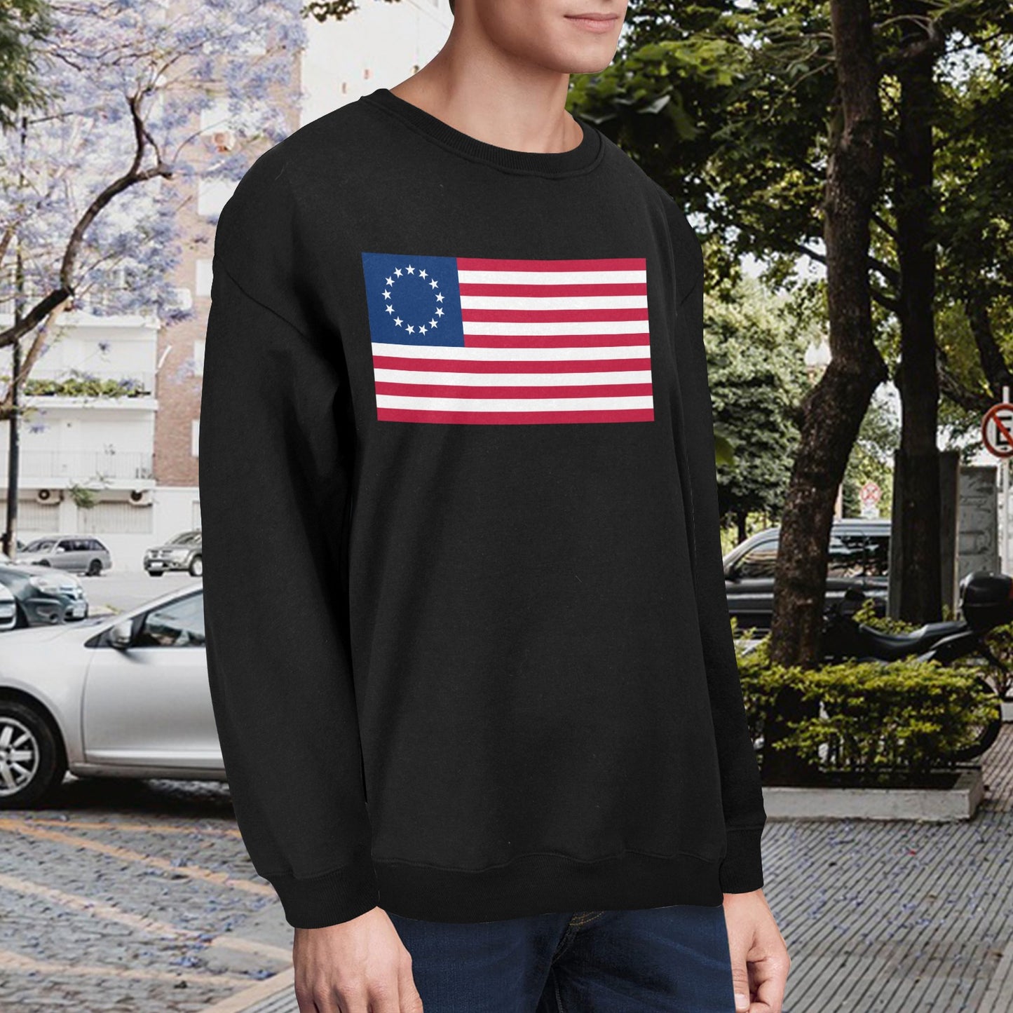 Betsy Ross Flag Unisex Fleece Sweatshirt (Made in the USA)