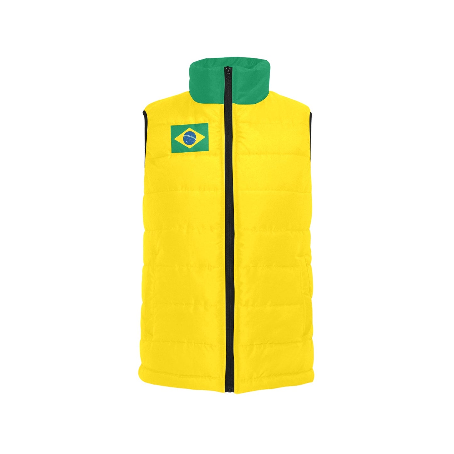 Brazil Flag Inspired Women's Padded Vest