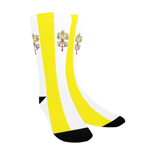 Vatican City Flag Inspired Kid's Custom Socks (Made in the USA)