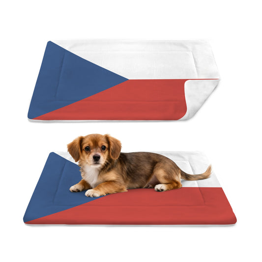 Czechia Flag Inspired Pet Mat 25x18inch (Made in the USA)