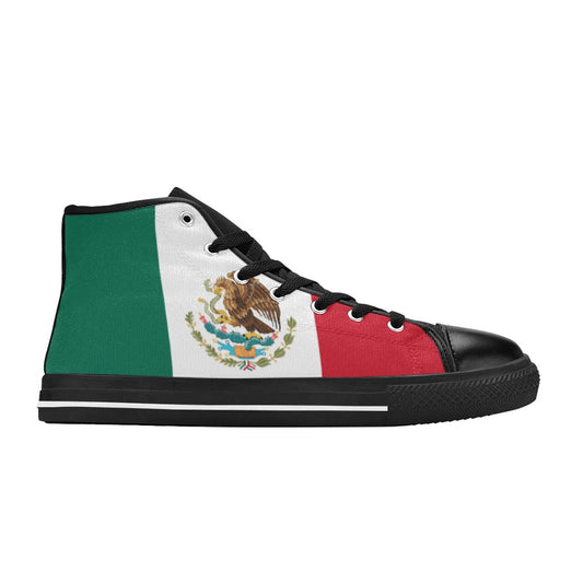 Mexico Flag Inspired Kid's High Top Canvas Shoes