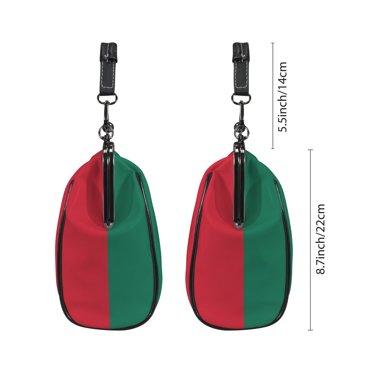 Mexico Flag Inspired Kisslock Crossbody Shoulder Bag