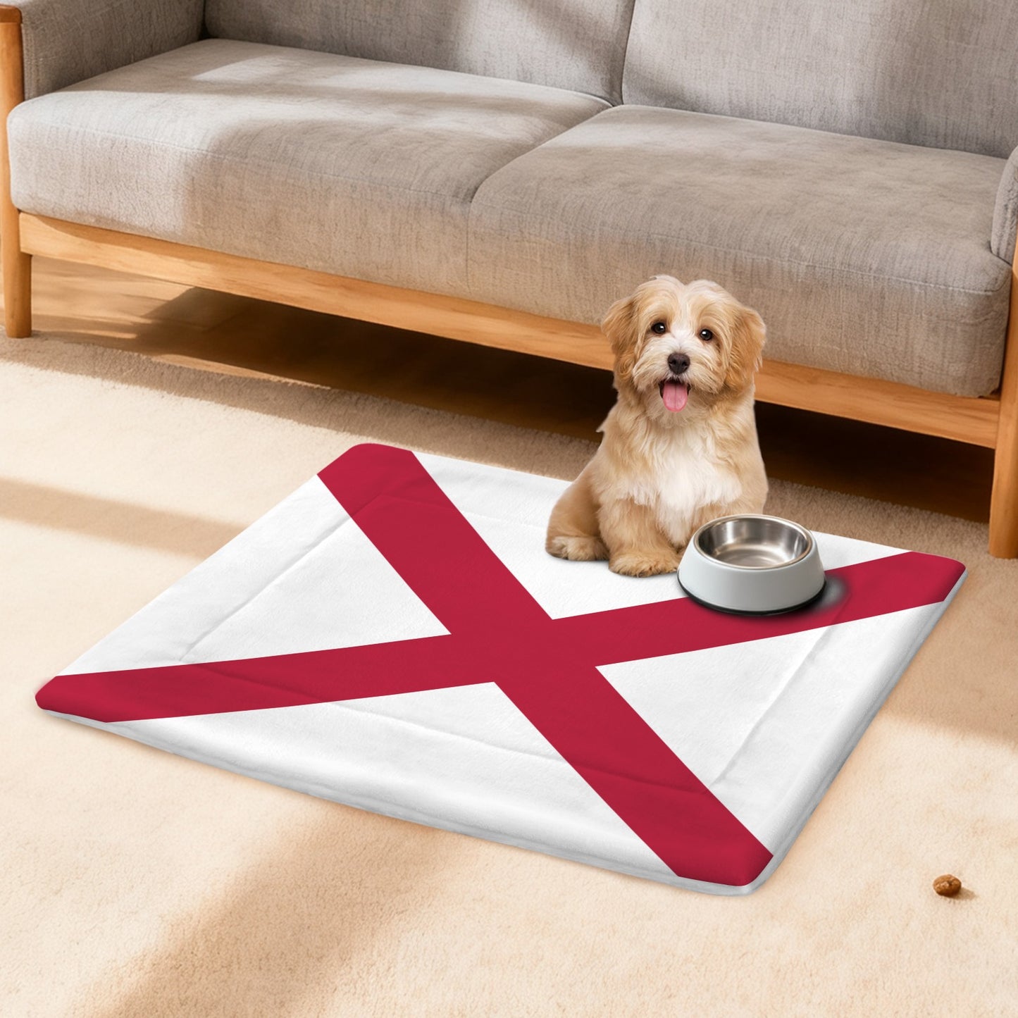 Alabama Flag Inspired Pet Mat 25x18inch (Made in the USA)