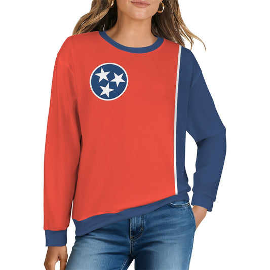 Tennessee Flag Inspired Women's Crew Neck Sweater Printed in the USA