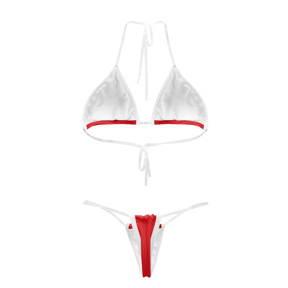 Ethiopia Flag Inspired Transparent String Bikini