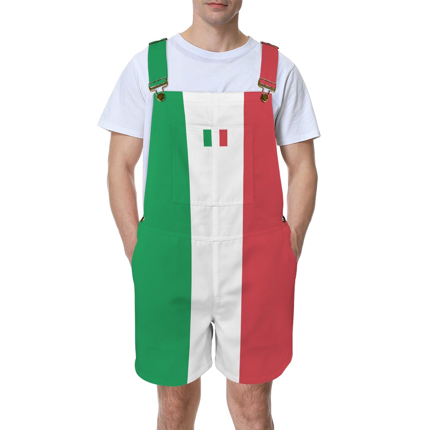 Italy Flag Inspired Unisex Suspender Jumpsuit
