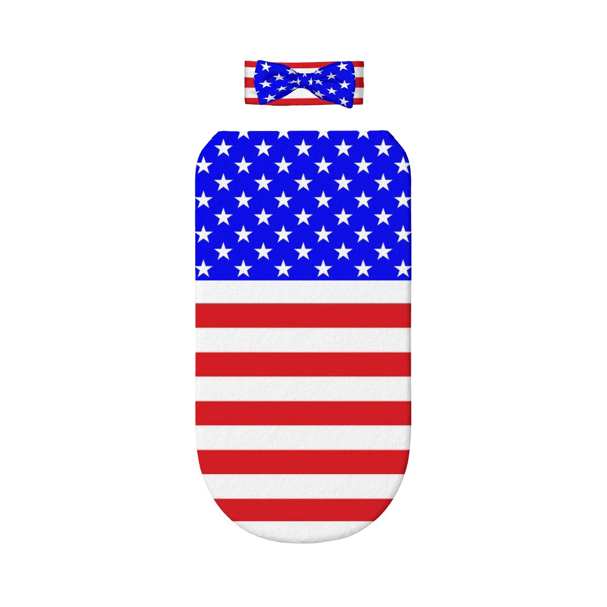 USA/American Flag Inspired Baby Swaddle Sack with Baby Headband
