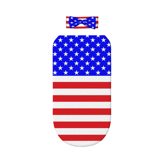 USA/American Flag Inspired Baby Swaddle Sack with Baby Headband