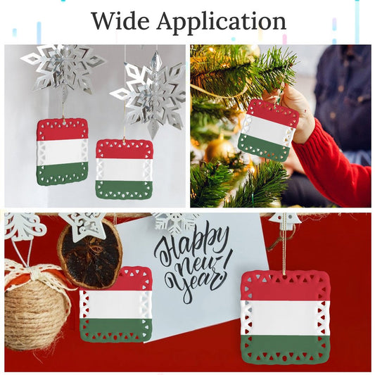 Hungary Flag Inspired Square Ceramic Ornament Made in the USA