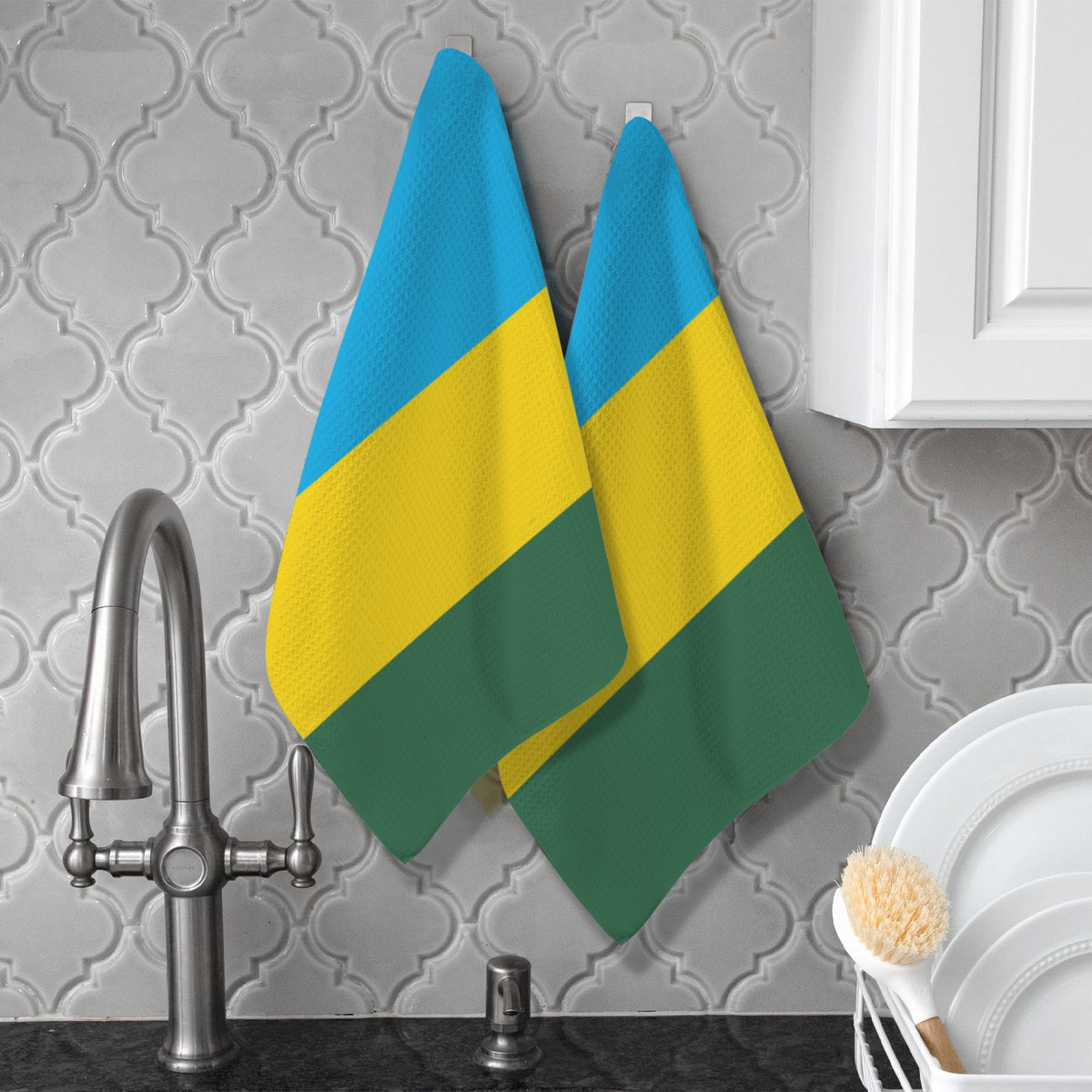 Rwanda Flag Inspired Kitchen Towel 40X60cm (Pack of 2) | Printed In the USA