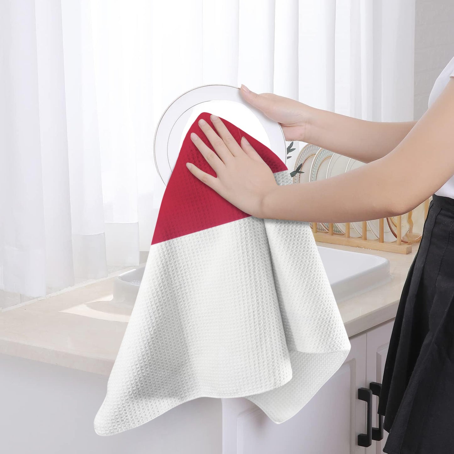 Texas Flag Inspired Kitchen Towel 40X60cm (Pack of 2) (Made in the USA)