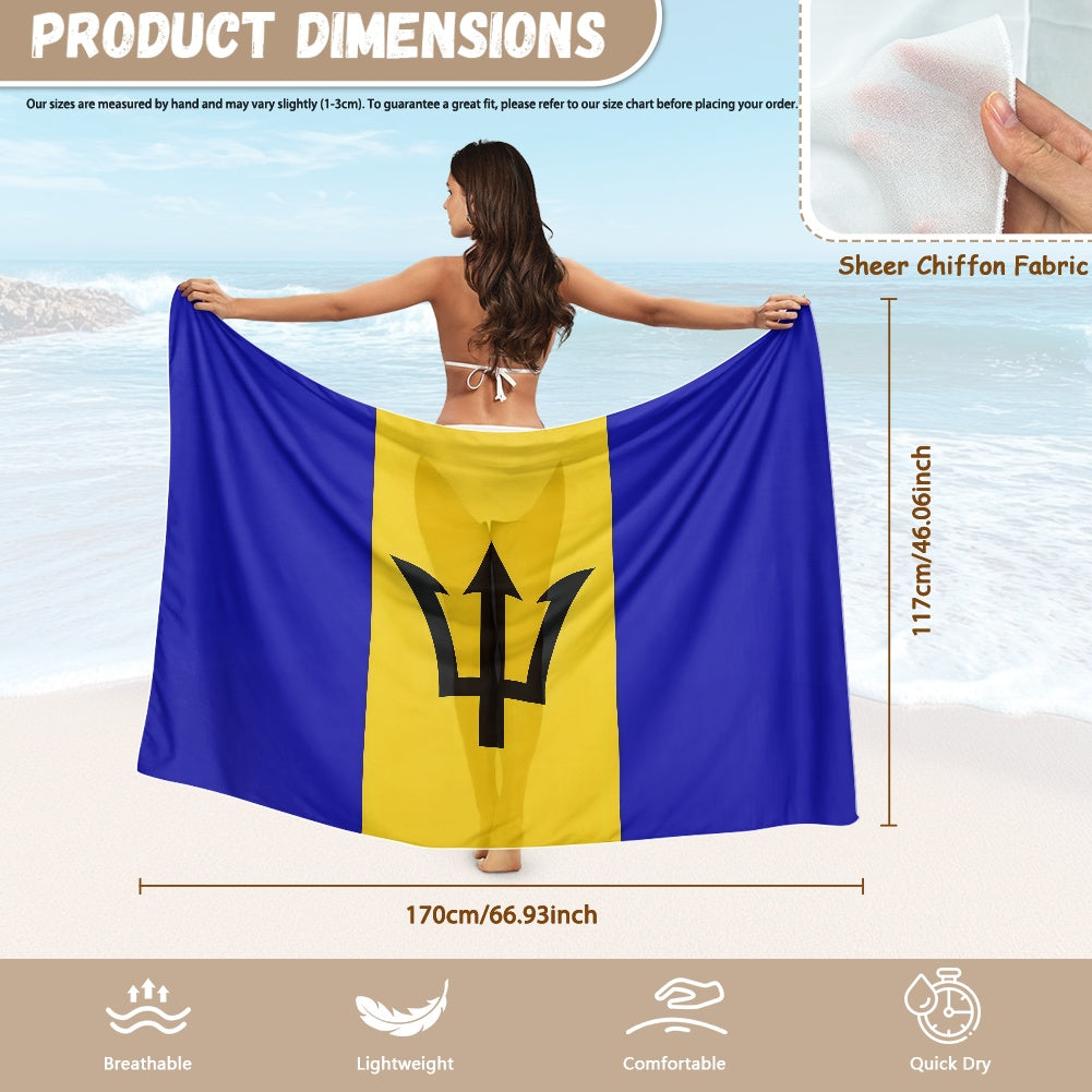 Barbados Flag Inspired Bikini Cover-Up