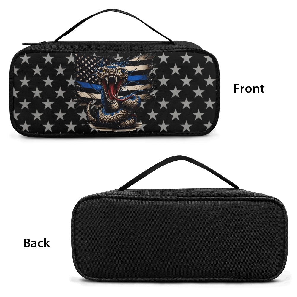 Thin Blue Line Flag Inspired Snake Stethoscope Storage Bag